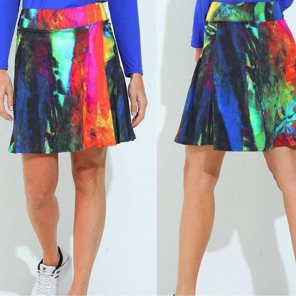 Dona Jo Birdie Skort Tie dye colorful Size large - Picture 1 of 8